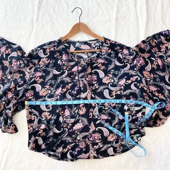 Lucky Brand Boho Floral Paisley Knit Top - Picture 9 of 10